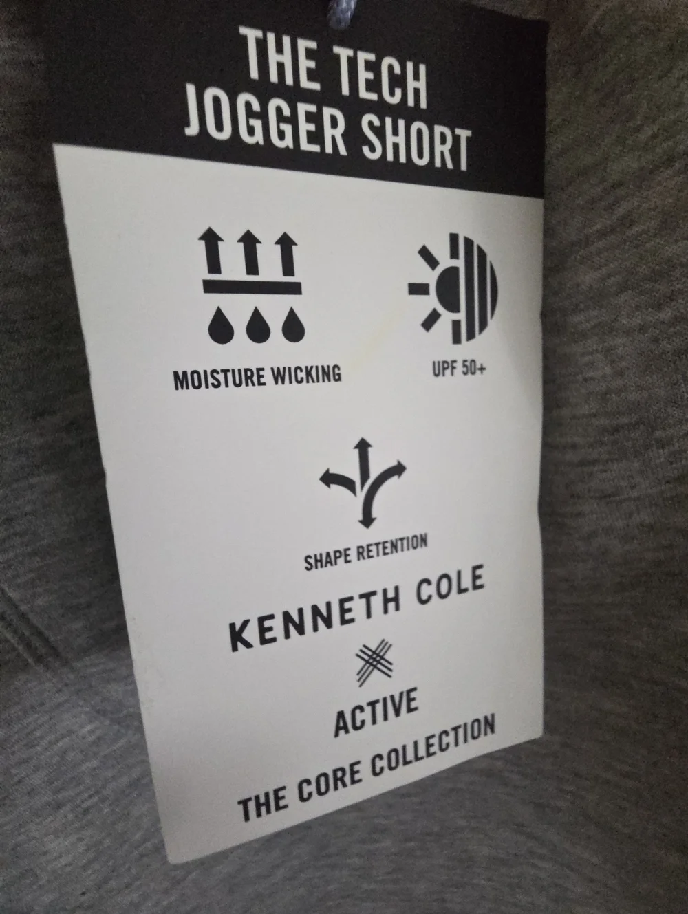 Men's Kenneth Cole Shorts Large  Tech Jogger Scuba Shorts Gray